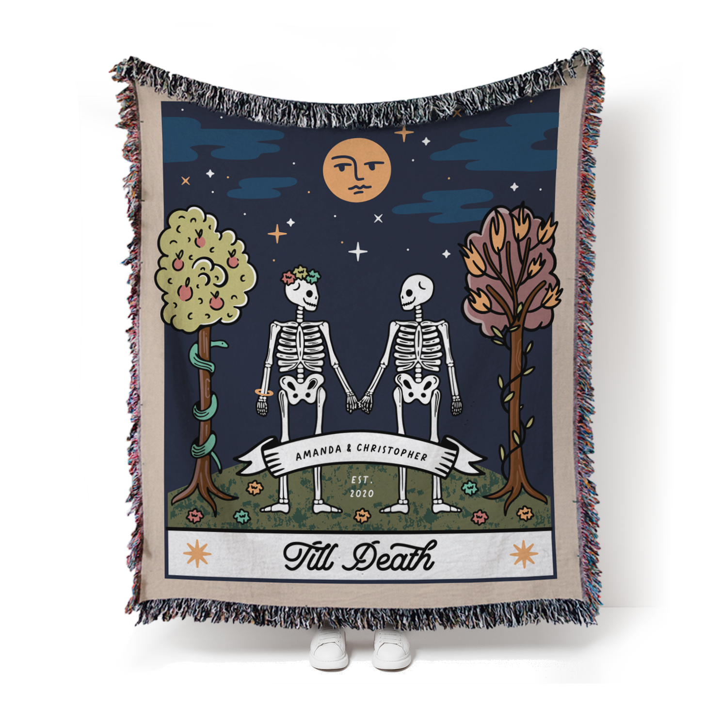 "The Lovers" Tarot Personalized Blanket