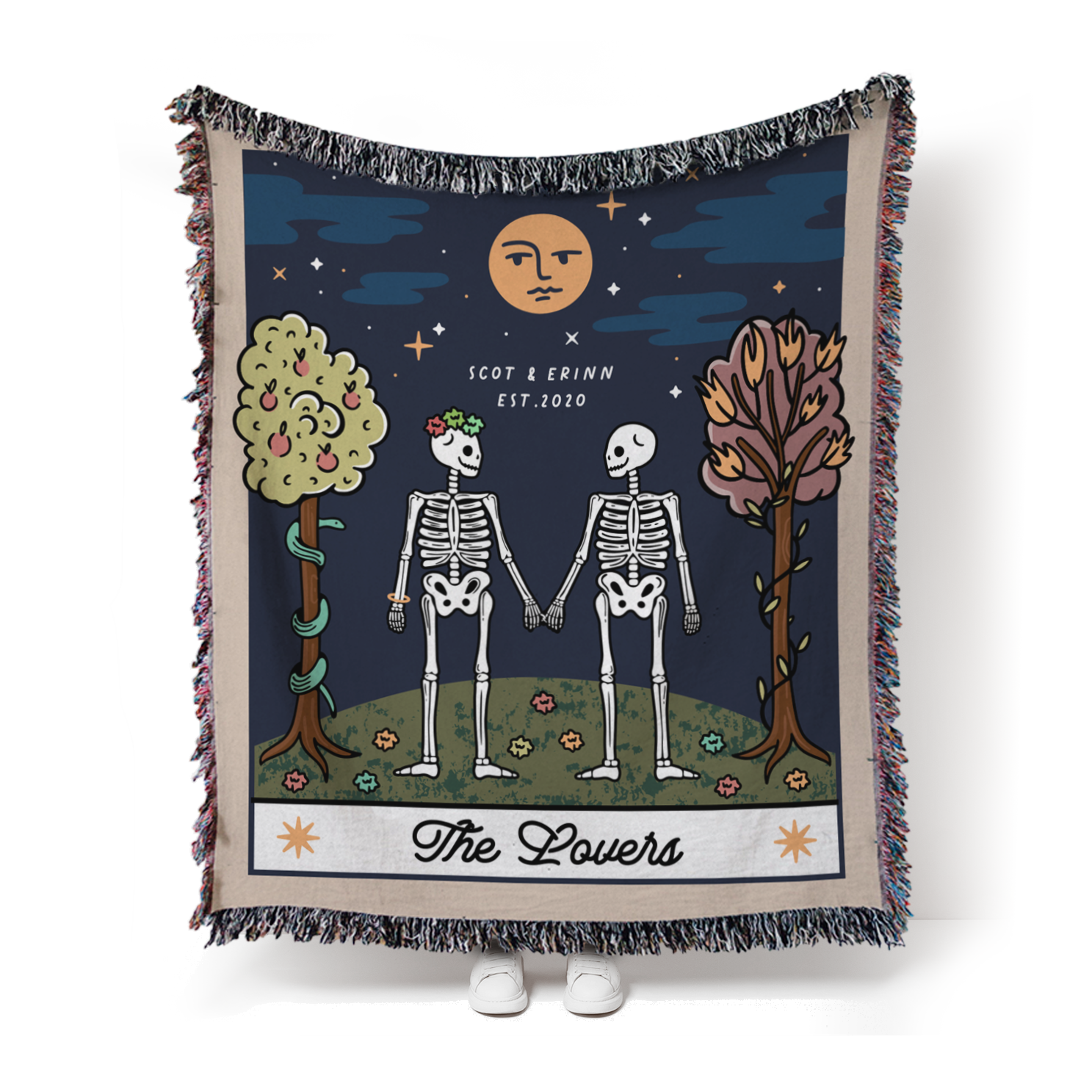"The Lovers" Tarot Personalized Blanket