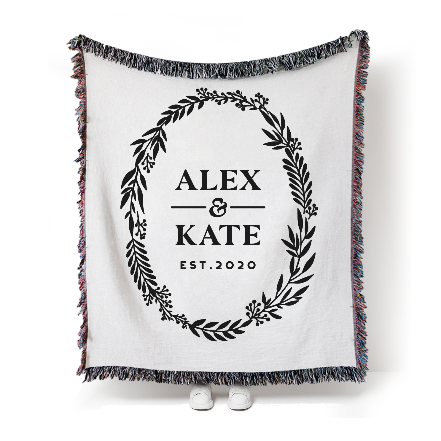 Couple Floral Personalized Blanket
