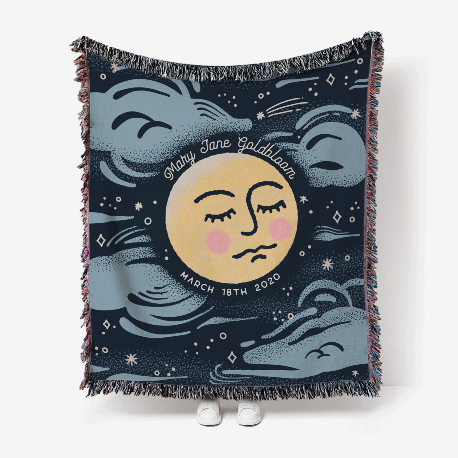 Moon Personalized Woven Blanket