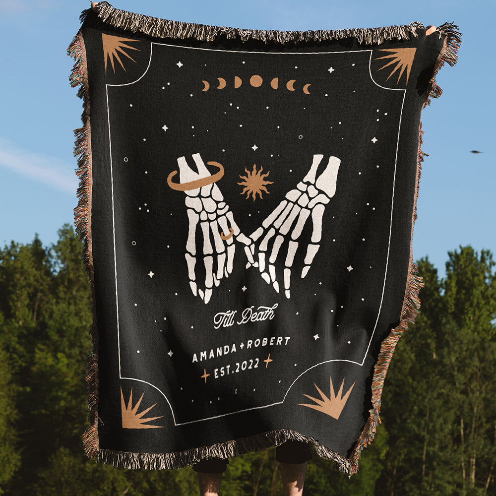 Personalized Halloween Blanket For Couples